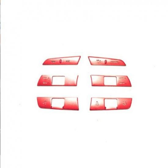 Aluminum 6PCS Red Steering Wheel Decor Stickers Trim For Honda Civic 2022 11th