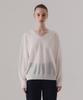 SILN Fine Sheer V-Neck Pullover Knit (Ivory)
