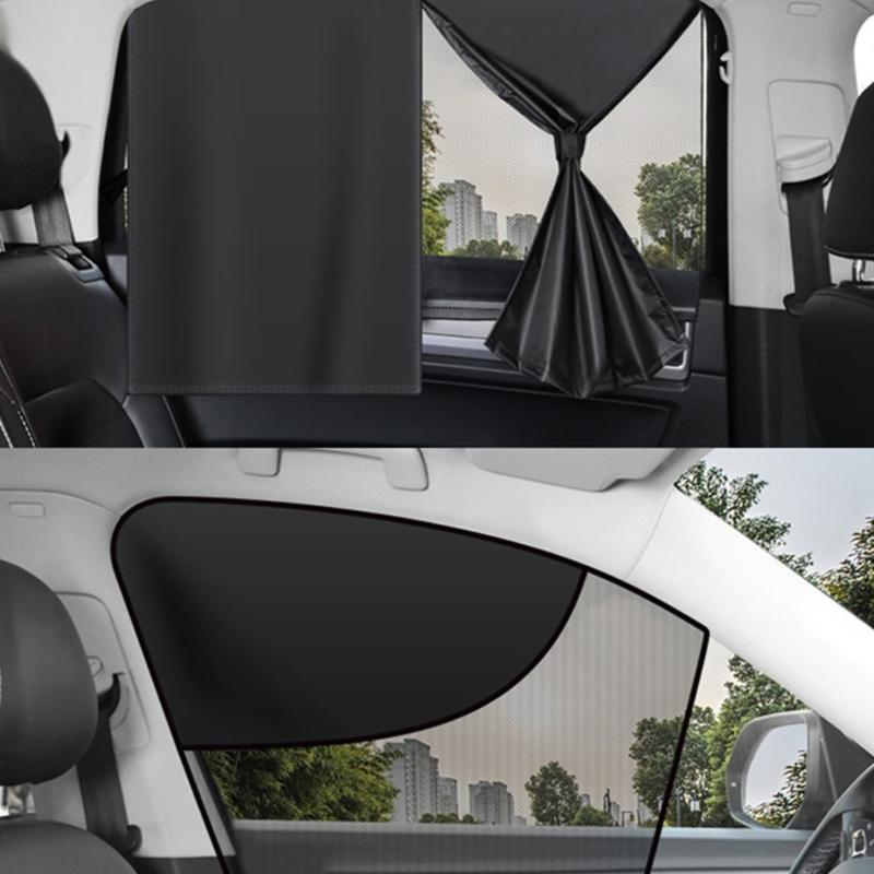 Strong Mesh Car Window Screen with Strong Magnets Breathable Car Side Window Shade Mesh Car Curtain for Automotives