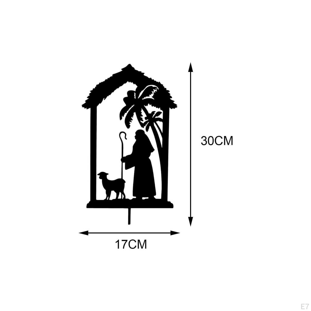 Christmas Nativity Scene Garden Stake Courtyard Sign Durable Multifunctional Yard for Aisle,