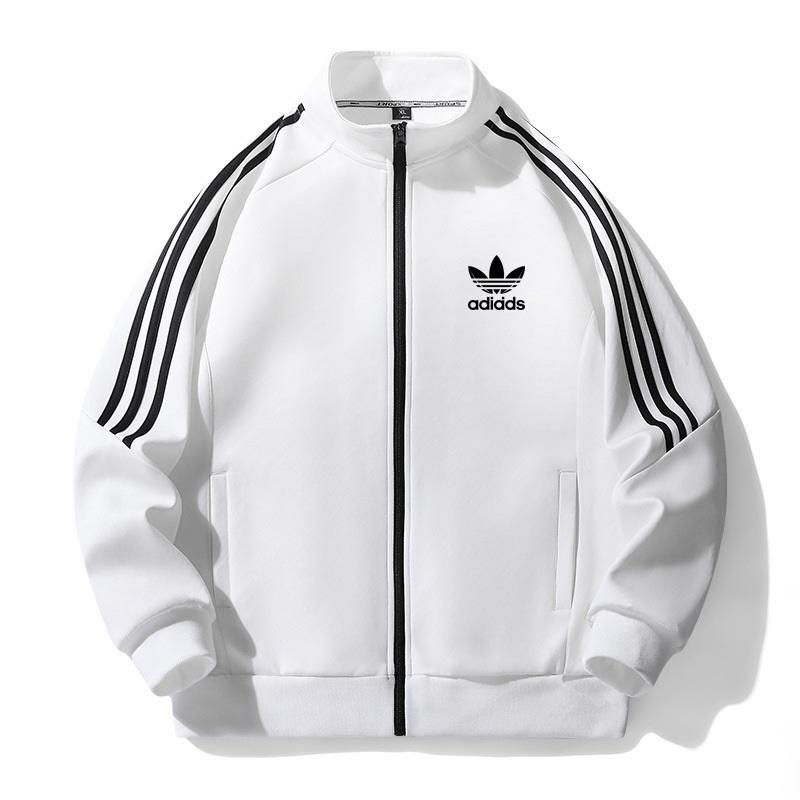 

Повсякденна куртка зі стійкою, смугастий дизайн, спортивна кофта на блискавці XL білий