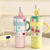 Cute Cat Design Thermos Cup 700/1200ml Travel Coffee Mug Cartoon Style Insulated Cup  Car Use