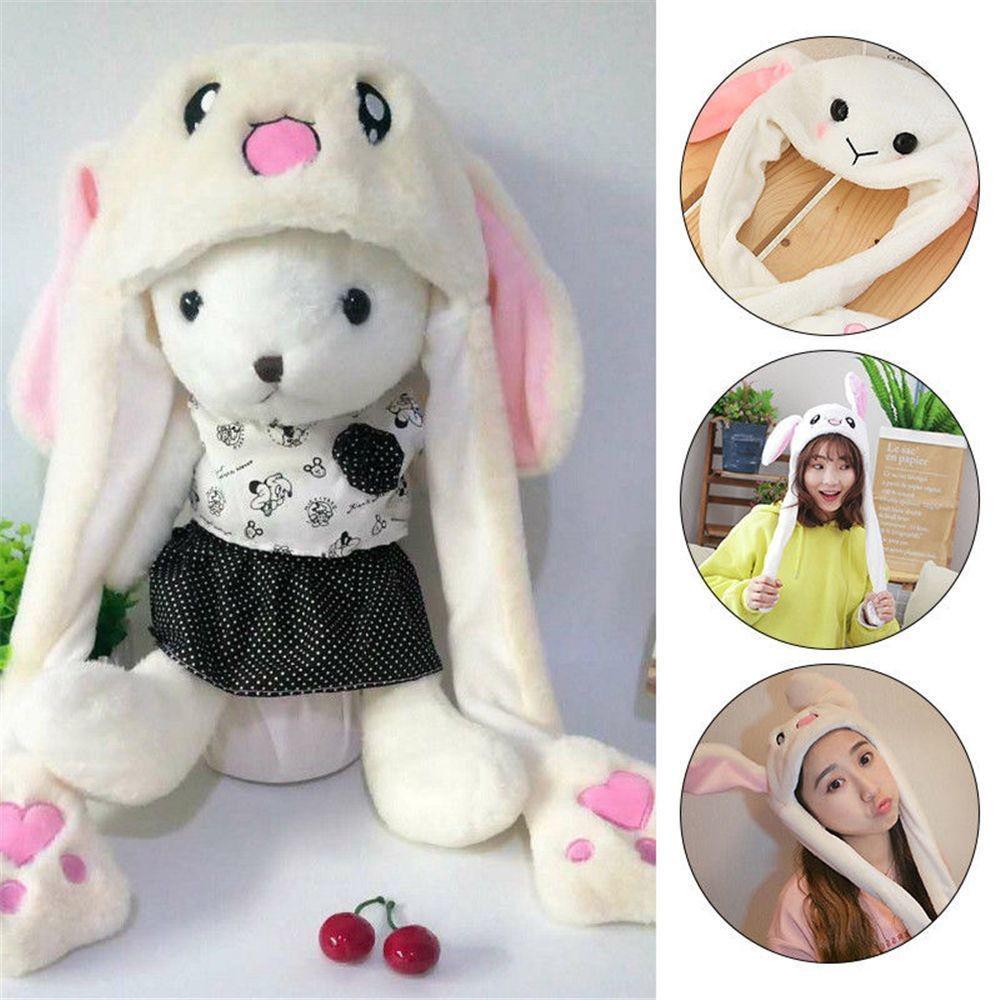 Buy Cute Rabbit Ear Hat Can Move Airbag Magnet Cap Plush Gift Dance Toy ...
