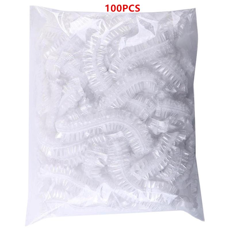 

Одноразовая шапочка для душа, пластиковая шапочка для волос, эластичная женская водонепроницаемая прочная шапочка для спа-салона, отеля, краска для волос, ванная комната, кухня