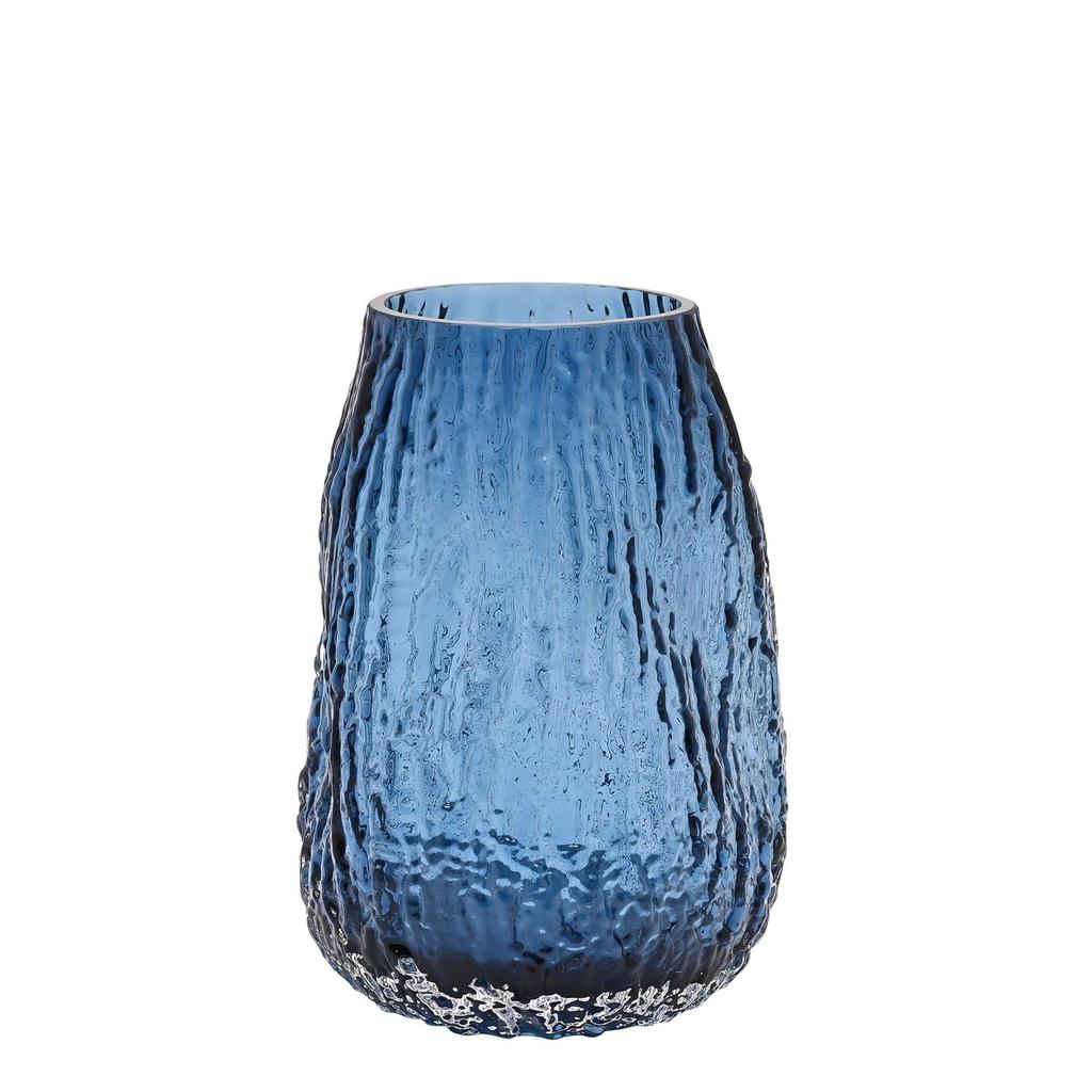 Hestia Blue Fluid Textured Glass Vase