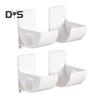 1 Pair Kitchen Storage Rack Organizer Drill-Free Installation Wall-Mounted Multi-Purpose Shelf Plastic Wrap Trash Bags Organizer