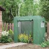 Anti-UV Garden Greenhouse 2 Mosquito Net Windows + Reinforcement Bars 200L X 77W X 169H Cm Steel PE Green