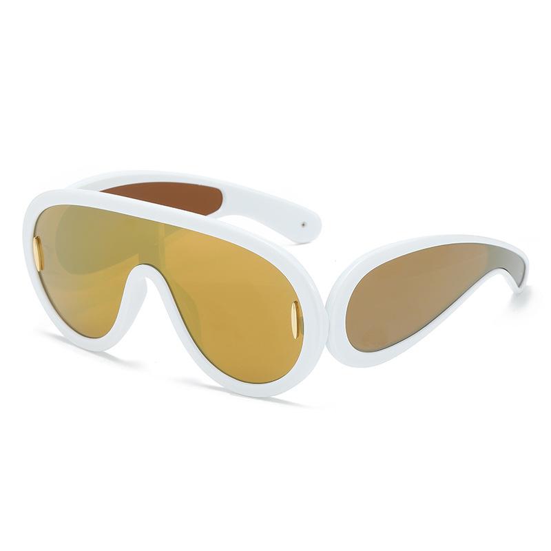 Fashion Futuristic Punk Hip-Hop Oversized One-Piece Sunglasses – Stylish Outdoor UV Protection Shades