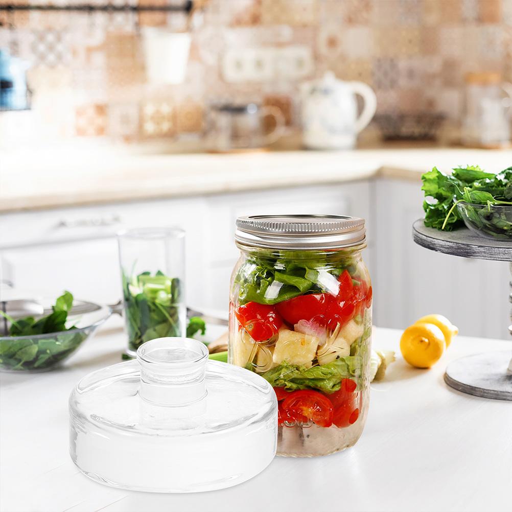 2 Pcs Fermented Glass Weights Mason Jar Wide Mouth for Pickling Fermenting Jars Lids