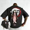 Plus Size Demon Slayer Anime Printed Men and Women Tshirt Casual Parent Child Top Fashion Cotton Summer Street Y2K Harajuku
