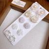 10pcs/Set Exquisite Flower Stud Earrings White Imitation Pearl Stud  Party
