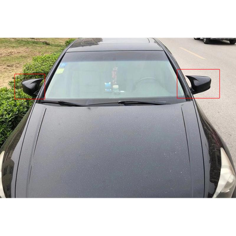 Horn Style Side Rear View Mirror Cover Trim Fit for Acura ILX 2013 2014 2015 2016 2017 2018     Glossy Black ABS