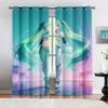 2Pcs Hatsune Miku Futuristic Tech Suit Blackout Curtains Anime Sci-Fi Window Drapes Fan Room Kid Room Teen Girl Room Decor Gift