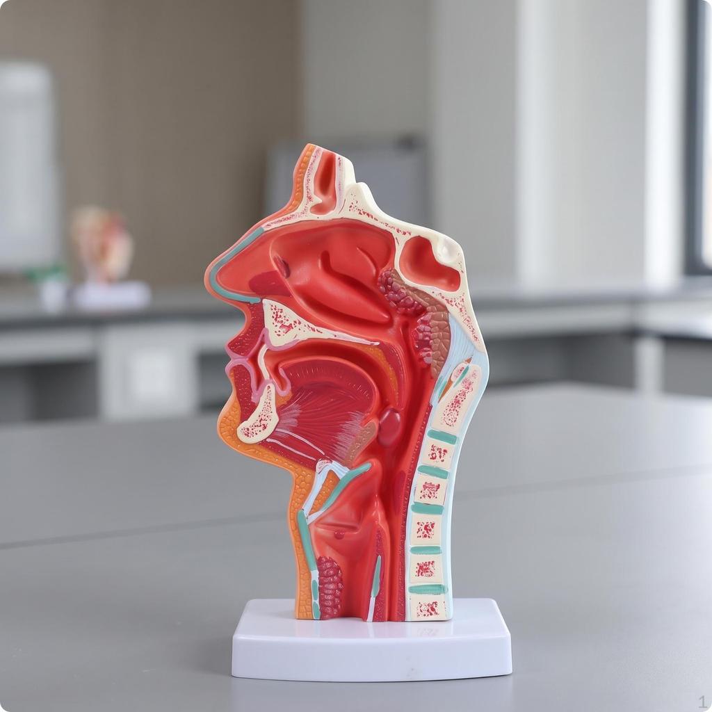 Nasopharyngeal Structural Model | Detailed Sagittal Sectional View View, Mounted On Display Stand,