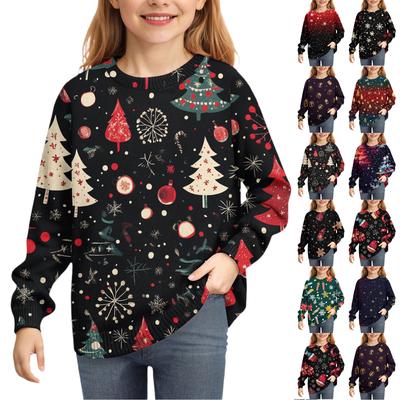 Christmas Day Sweatshirts For Children Boys And Girls Knit Sweater Cute Shirt Fall Crewneck Pullover Tops