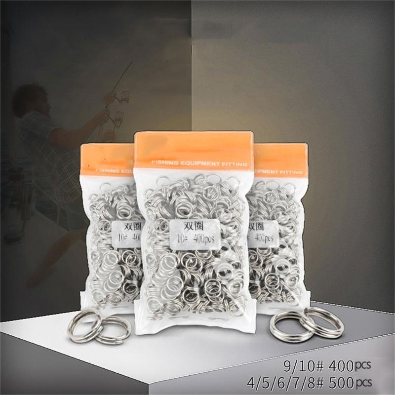 500Pcs Heavy Duty Fishing Split Rings Corrosions Resistant Lures Rings Fishing Lures Connector Fishing Accessories