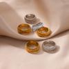 Gothic Stripe Rings for Women Stainless Steel Gold Color Ring Vintage Couple Band Aesthetic Jewelry Finger Accessories anillos