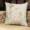 "Elegant Lotus Floral Throw Pillow Covers - Traditional Chinese Style Cushion Cases for Home Decor"