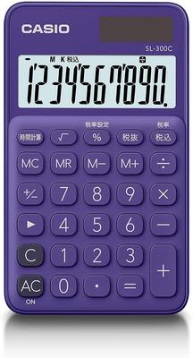 Casio Colorful Notebook Calculator, Purple, 10-Digit, Type, SL-300C-PL-N