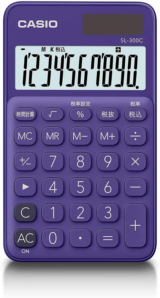 Casio Colorful Notebook Calculator, Purple, 10-Digit, Type, SL-300C-PL-N