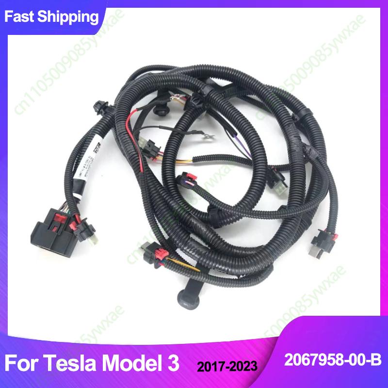 Car Front Bumper Reversing Radar Wiring Harness For Tesla Model 3 Belt Fog Lamp Interface Sensor Harness 2067958-00-B 2017-