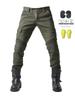 Men's Four Seasons Stretch Denim Motorcycle Racing Pants, Military Green