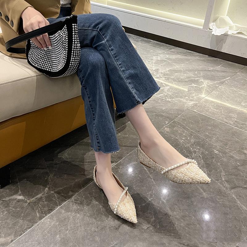 Damen Sommer Slipper Luxuriös Elegant Lässige Schuhe für Frauen Trend 2024 Bequeme Flache Niedrige Absätze Sozial Outdoor Damen Sandalen