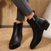 Women's Plus Size Pointed Toe Casual Boots with Side Zipper for Everyday Wear