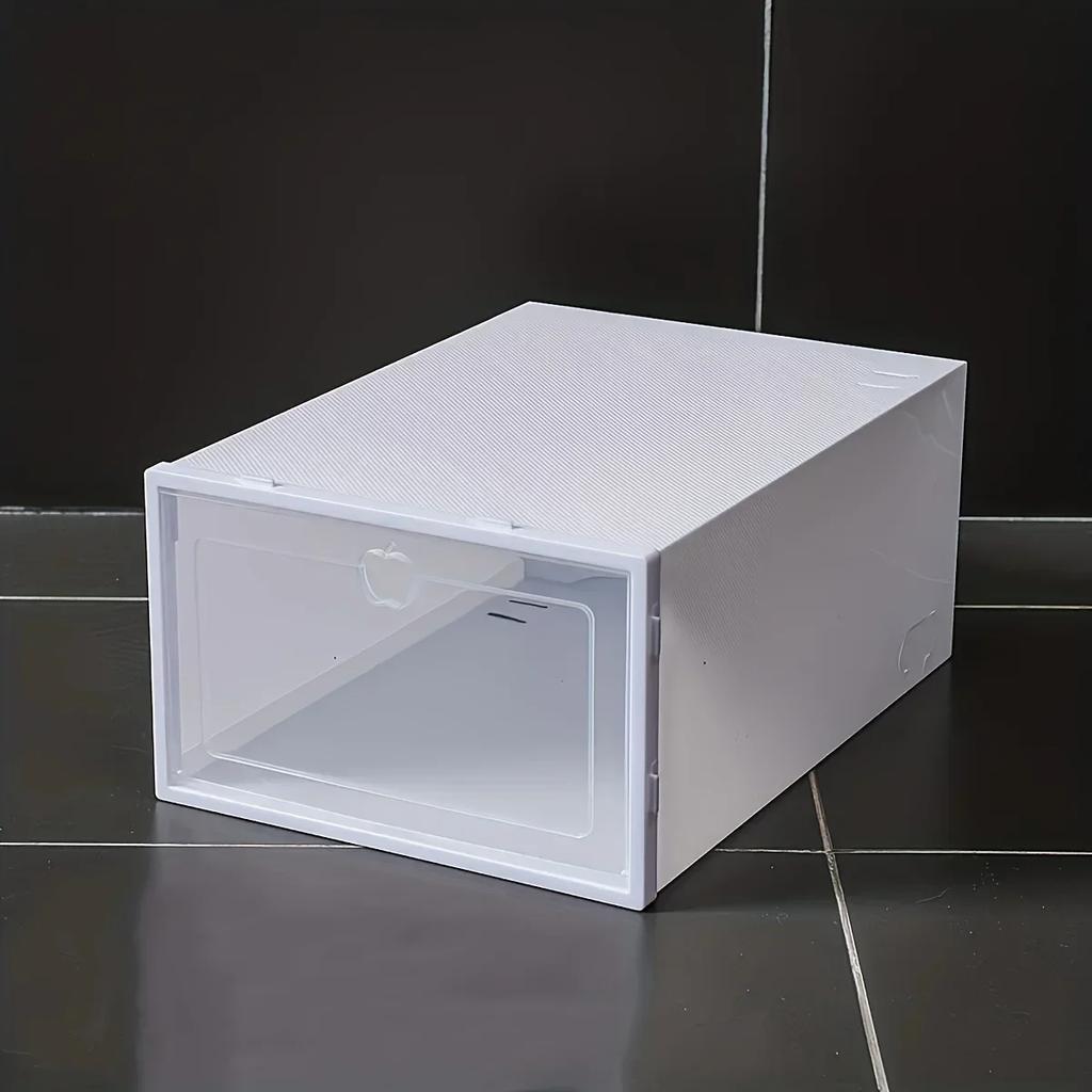 3pcs-Transparent Thickened Shoes Box Dust-proof Moisture-proof Home Shoe Storage Case Fold Shoes Case Stackable Shoe Organizer