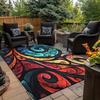 Colorful Abstract Swirl Pattern Printed Flannel Rug Machine Washable Soft Carpet For Living Room Bedroom Modern Artistic Decor