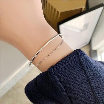 Chic 18K Gold Plated Double-Layer Bracelet: Cold Style Fashion Jewelry for Women