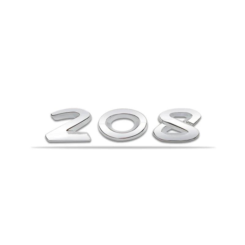 Metal Car Body Side Emblem Number Sticker for Peugeot 206 207 208 301 307 308 408 508 Rear Trunk Badge Decals Accessories