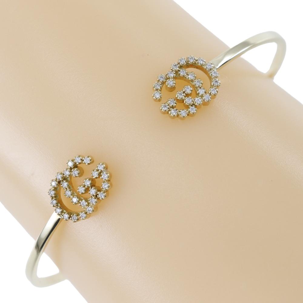 

GUCCI GG running Bangle K18 yellow gold/diamond 5.1g Women Used