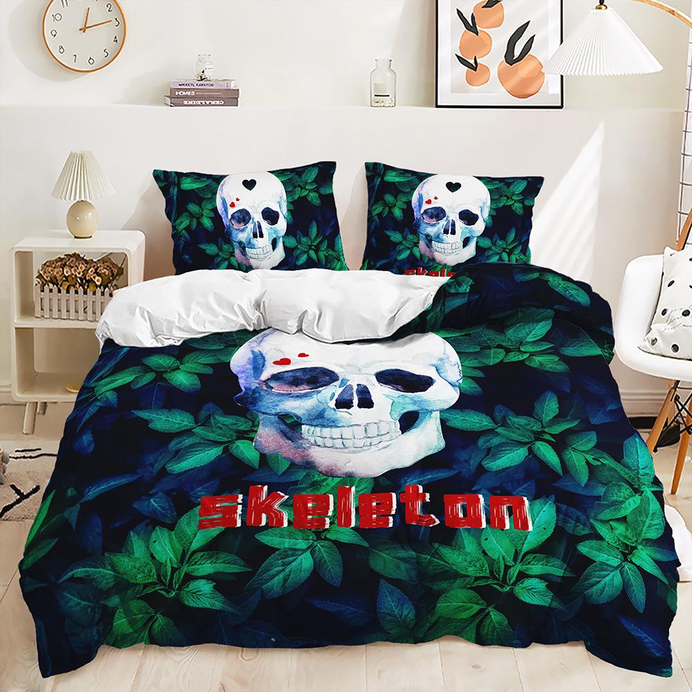 Three-Piece Quilt Cover Skull Two-Piece Bedding Set
