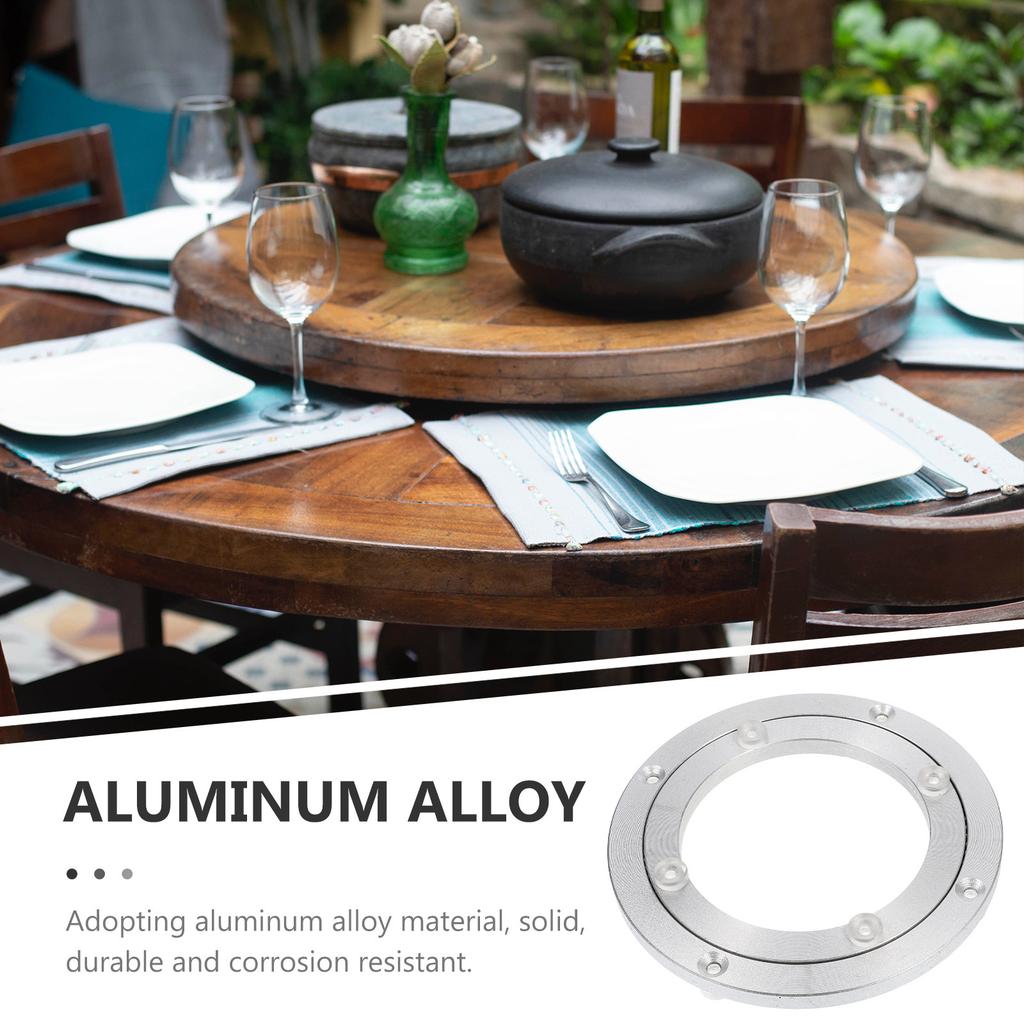 Aluminum Alloy Turntable Bearing Sturdy Heavy Duty Round Swivel Plate for Dining Table Household Use Restaurant Accessory