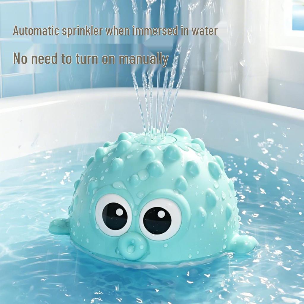Pufferfish Electric Induction Water-Spray Bath Toy Frog Octopus Whale with Lights & Music