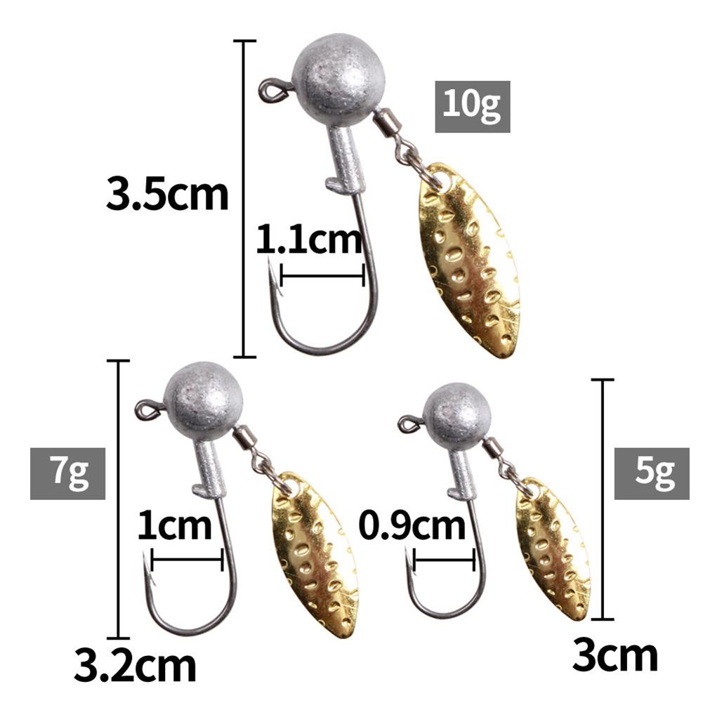 2g-10g Carbon Steel Hook With Noise Sheet Lure Barbed Fishing Hooks Fishing Tackle