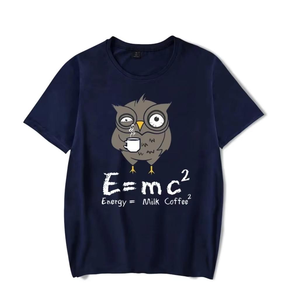 Summer Men's T-shirt E MC2 Energy Milk Coffee Pattern Shirts Street Fashion Style Short-sleeve T-shirts Male Top Clothes Tees