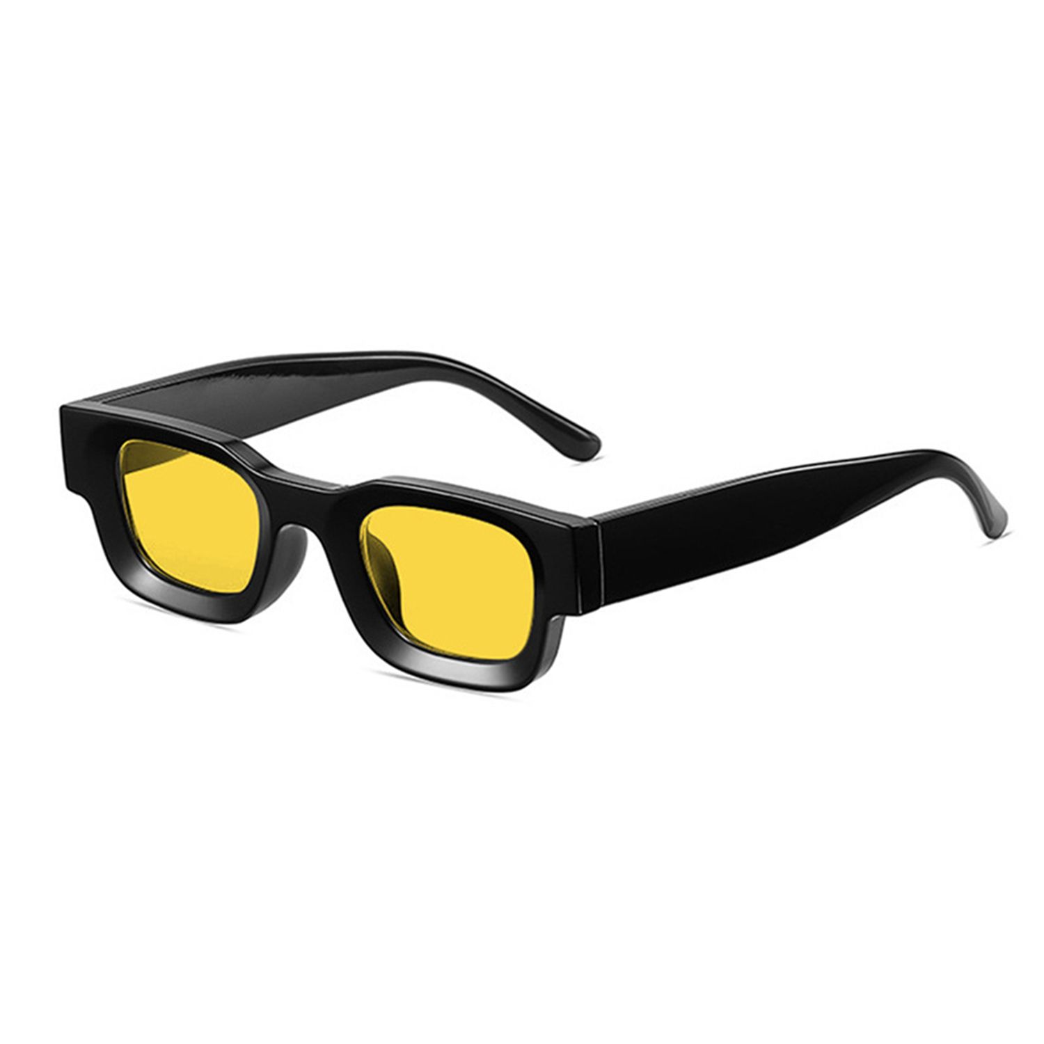 

Trending Small Square Frame Punk Shades Men Sun Glasses Polarized Sunglasses Women Sunglasses Black/ Ocean Yellow