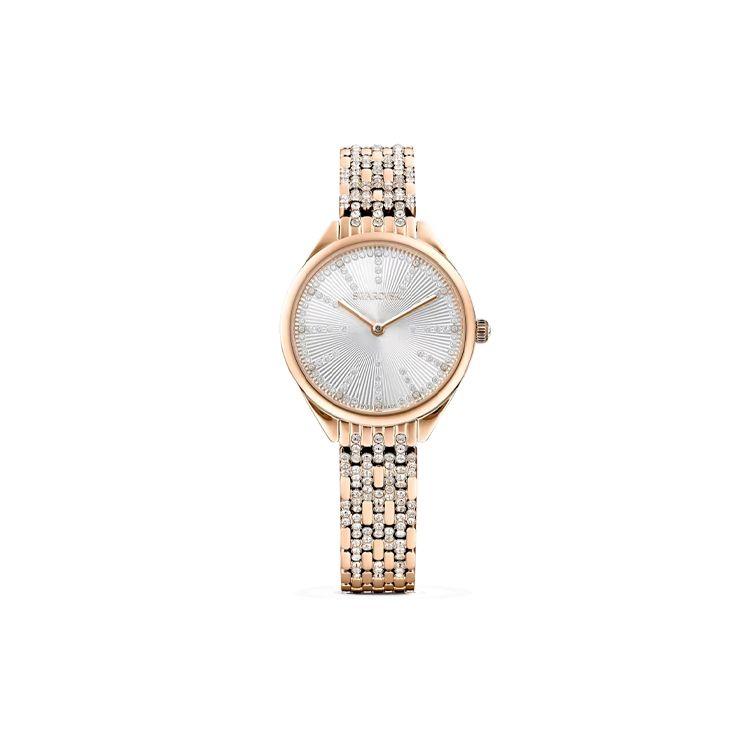 

Swarovski Attract Watch Quartz Movement Metal Strap Silver Dial Women watches 5610487 Rose Gold Strap