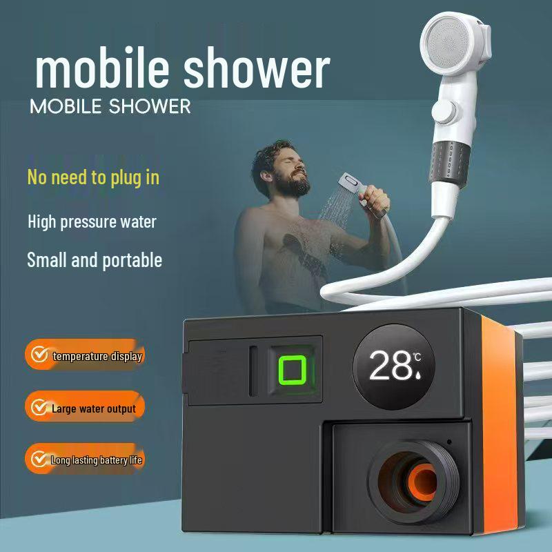 Portable Rechargeable Wireless Outdoor Shower Head & Pump for Camping and Construction