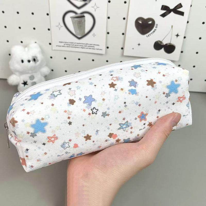 Canvas Stern Stifteetui Große Kapazität Multifunktionales Schreibwarenetui Federmäppchen Tragbare Kosmetiktasche Clutch Tasche Geschenke