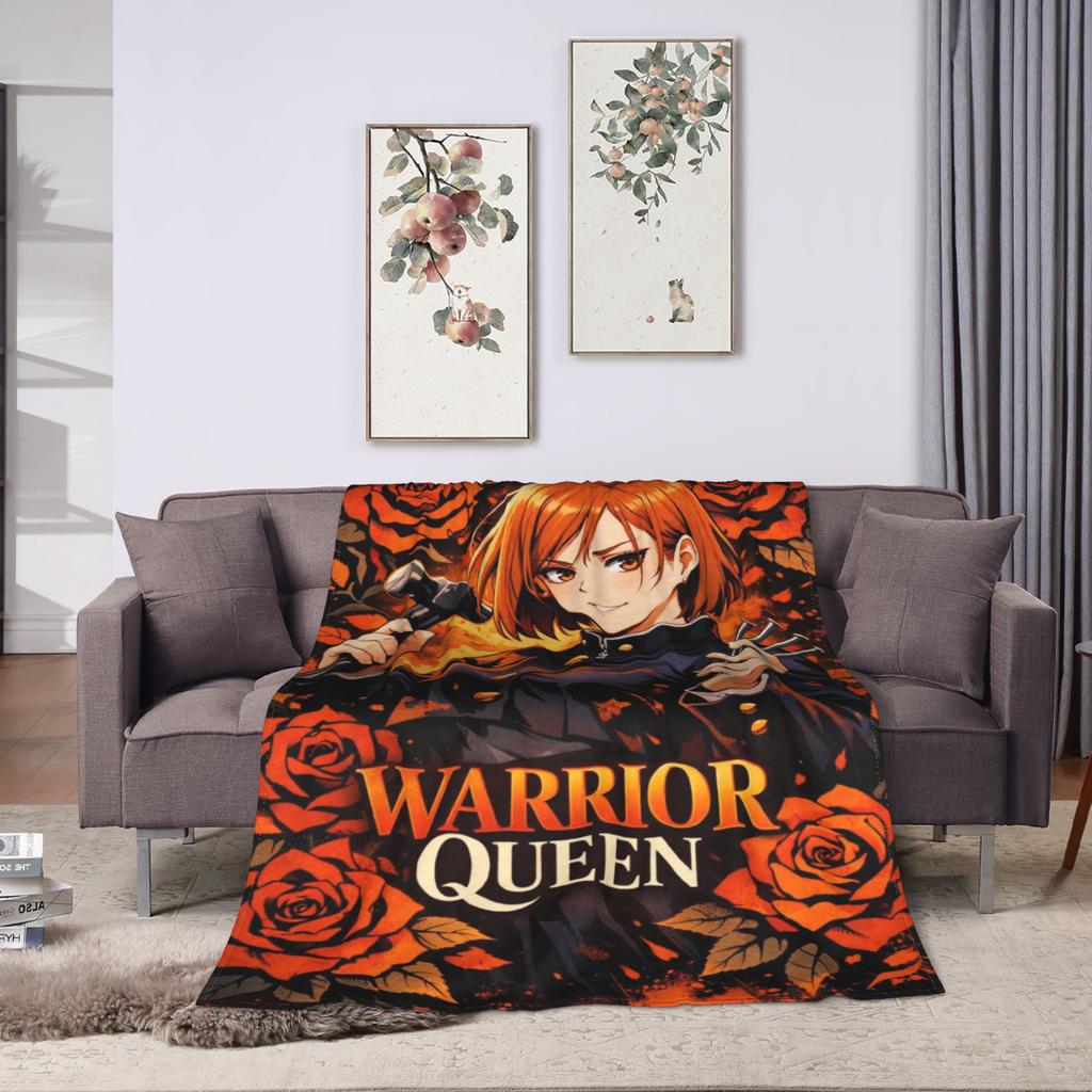 Nobara Kugisaki Flannel Blankets J-Jujutsus K-Kaisens Warm Throw Blanket For Home Decor Picnic Fluffy Bedspread Sofa Bed Cover