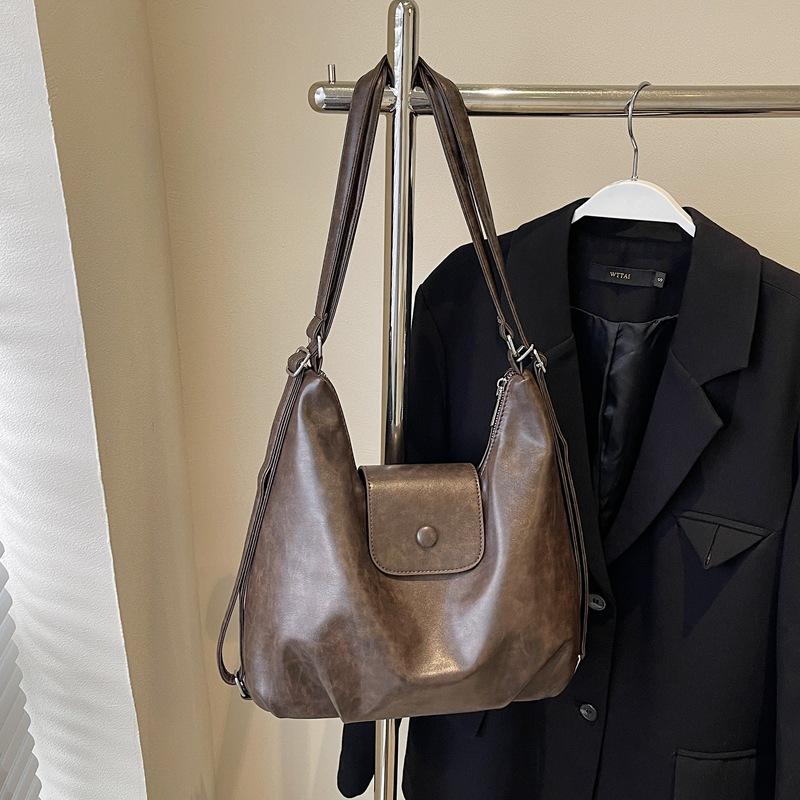 Multifunctional Large-capacity Bag Women's Autumn and Winter New Shoulder Bag Retro Messenger Bag Commuter Backpack