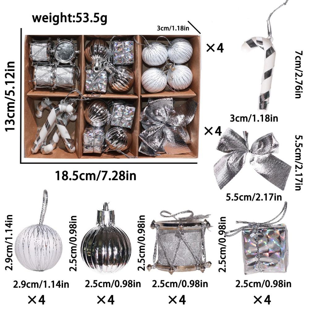 

Барабан Різдвяна прикраса Пластикові Різдвяні кулі Домашній декор Підвіска на ялинку Різдвяні прикраси срібний