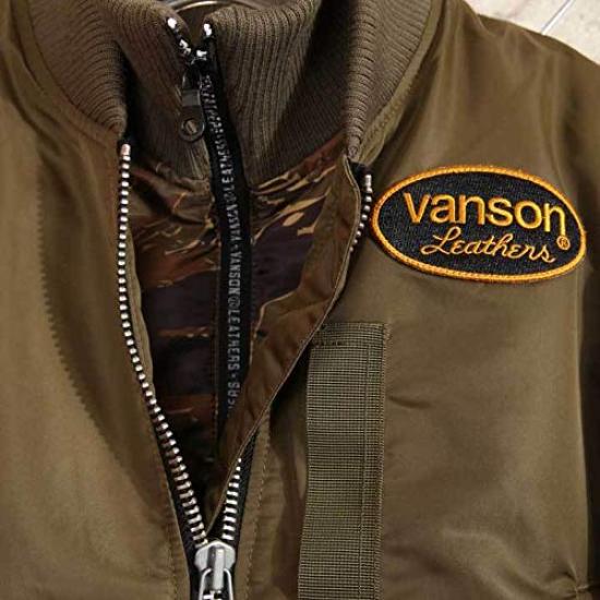 Flying Star Embroidery Flight Jacket V Green L [Vanson] MA-1 NVJK-702