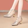 Fashion Rhine-drill High Heel Mesh Cool Boots 2025 Spring/summer Pointy High Heels Fashion Mesh Boots Women's Hollow Sandals