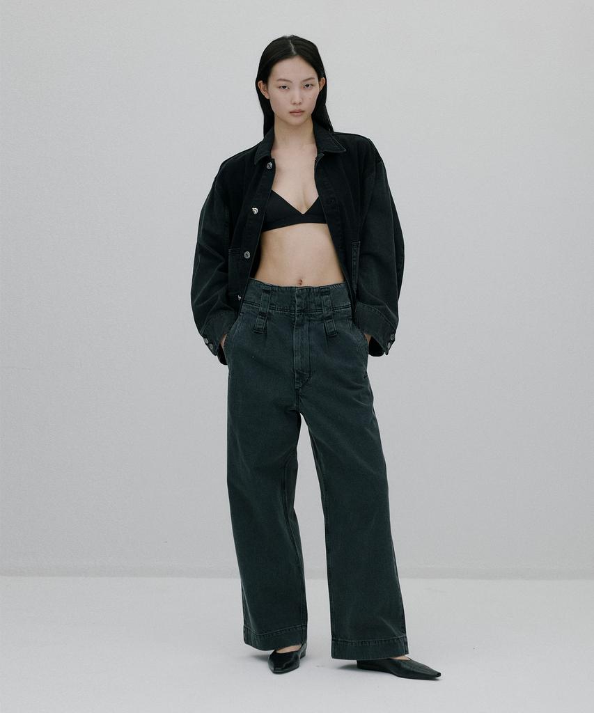 Sunjin New High-Rise Wide-Leg Pants [Black]