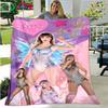 Hot Pop Female Diva Singer Pattern Blanket Flannel Thin Blanket Portable Home Travel Office Lunch Break Blanket Birthday Gift