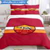3PCS AS Roma1 Football club Printed Soft Bedding Set,Including 1pc Duvet Cover And 2pcs Pillowcases Perfect for Bedroom, Dormitory, Fan gift